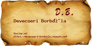 Devecseri Borbála névjegykártya